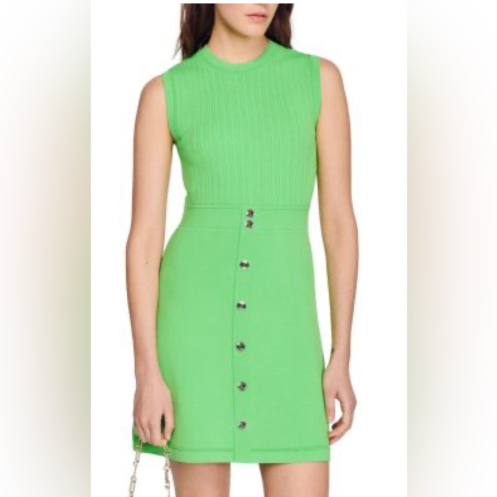 Sandro  Green Sleeveless Midi Dress